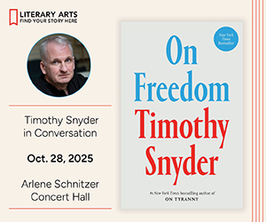 Literary Arts Timothy Snyder Arlene Schnitzer Concert Hall Portland Oregon