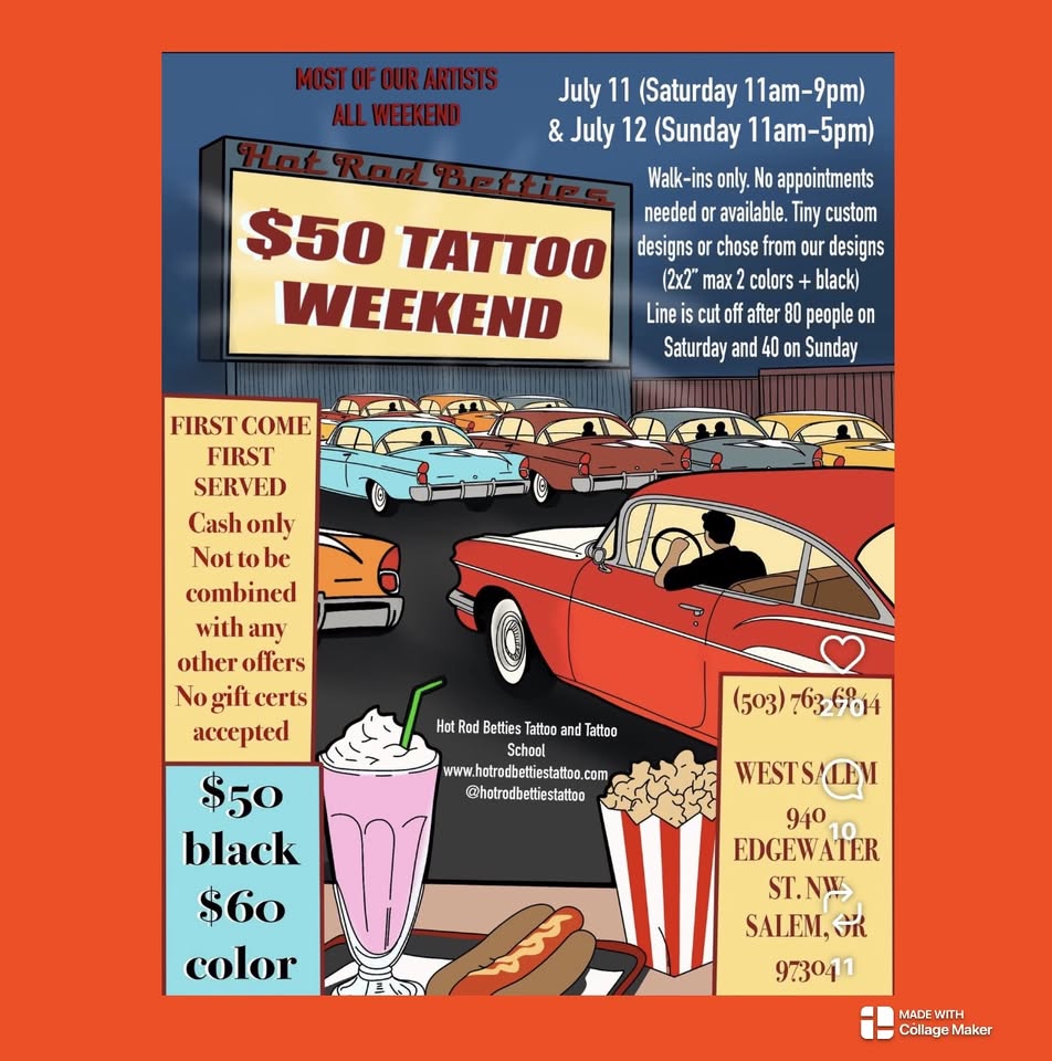 $50 TATTOO WEEKEND!!